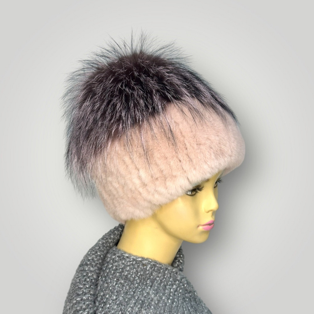 Шапка меховая женская Ника Пудровый Харьков - изображение 2