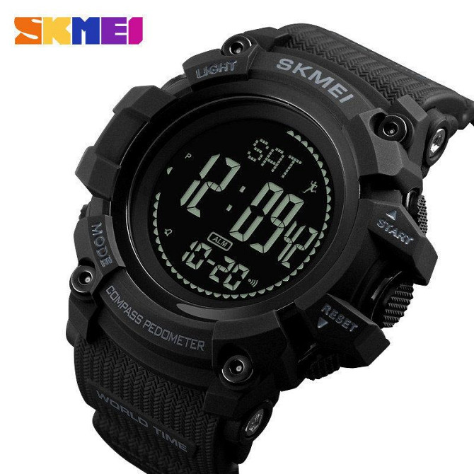 Cпортивний годинник Skmei 1356 Compass з компасом тактичні удароміцні (Чорний) Вінниця - фото 3