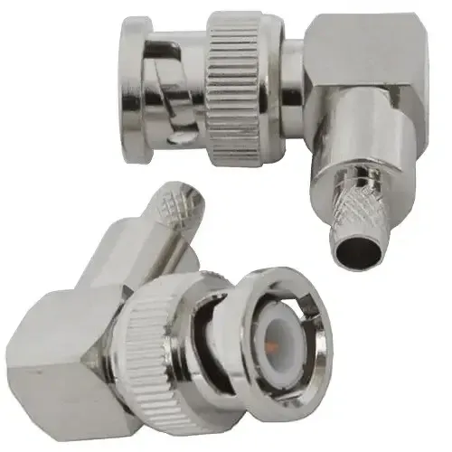 Штекер BNC под кабель (RG-58), обжимной, угловой, латунь Полтава - изображение 1