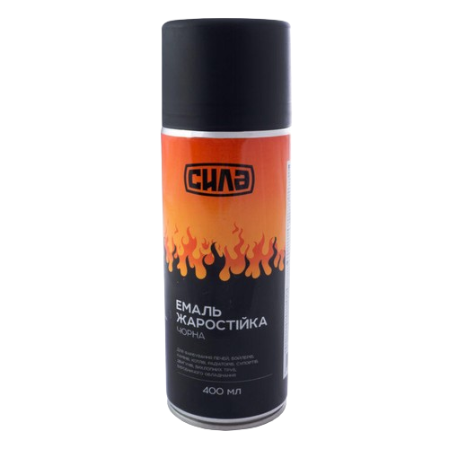 Емаль 400мл жаростійка чорний глян. аерозоль СИЛА Житомир - изображение 1