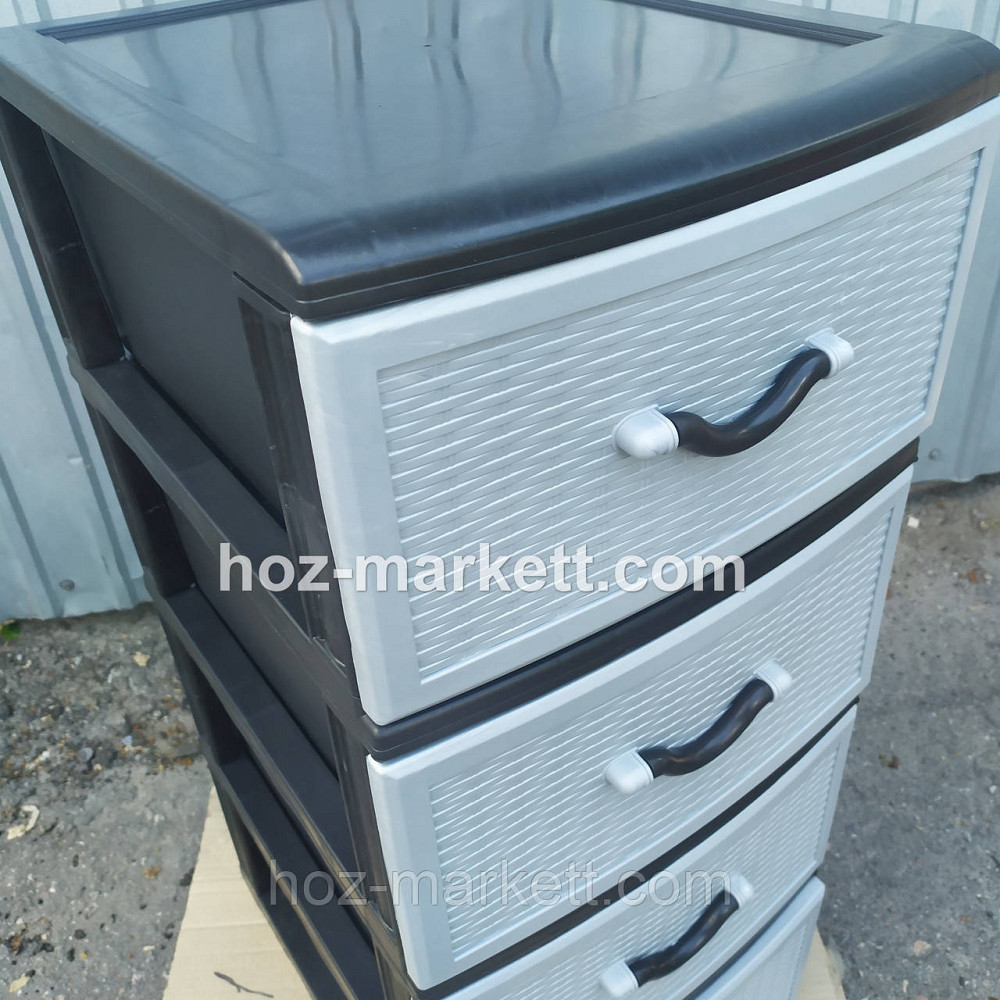 Тумбочка-комод пластиковий сірий на 4 ящики виробництво Україна Харків - фото 10