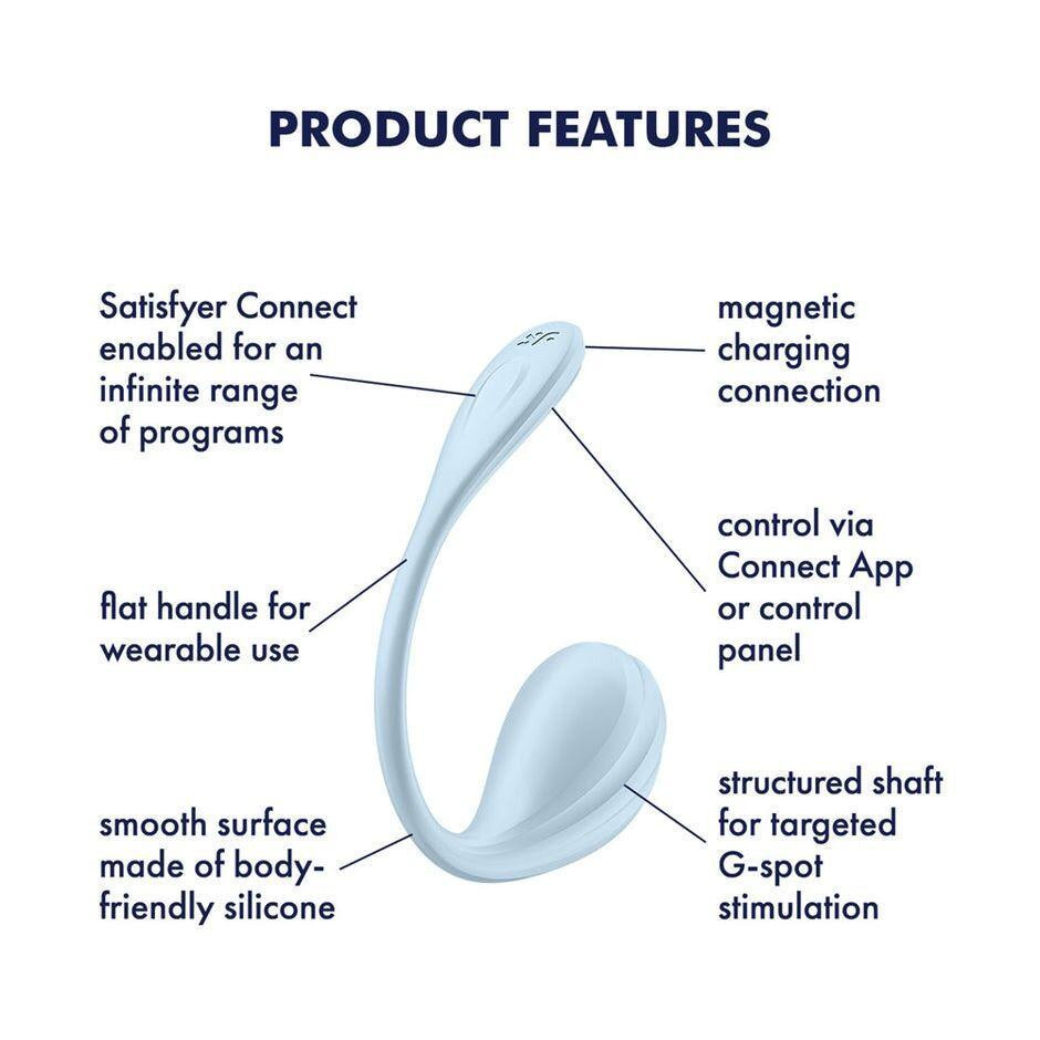 Смарт-віброяйце Satisfyer Smooth Petal Connect App Light Blue Sex Aura Київ - фото 6