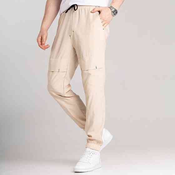 Чоловічі штани джогери з кишенями бежеві Pobedov Vershyna Київ