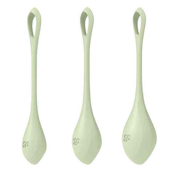 Набор йони бусин Satisfyer Yoni Power 2 Light Green, диаметр 2-2,5-3см, вес 22-44-73гр Sex Aura Киев