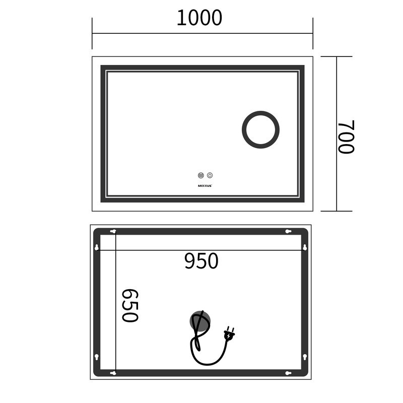 Дзеркало Mixxus Premium QUADRO MR20-100x70    ( MP6622 ) 29476 Харків - фото 3