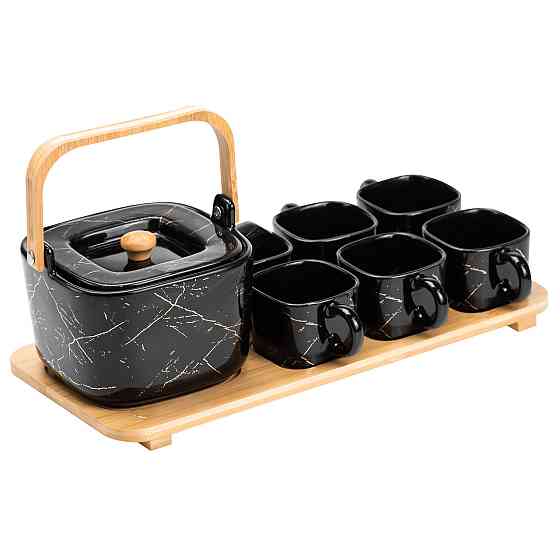 Yiwu Чайний набір із підставкою, на 6 персон, чорний, сучасний Киев