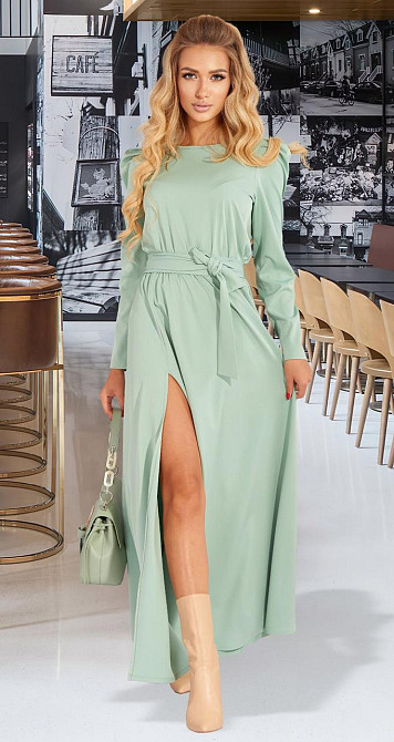 Шовкове довге жіноче плаття з розрізом Київ - фото 4