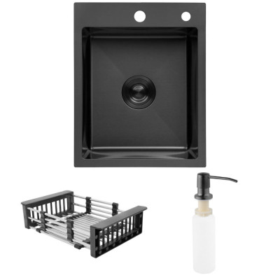 Мийка кухонна Kroner PVD Schwarze-4050HM (CV035374) Вінниця - фото 1