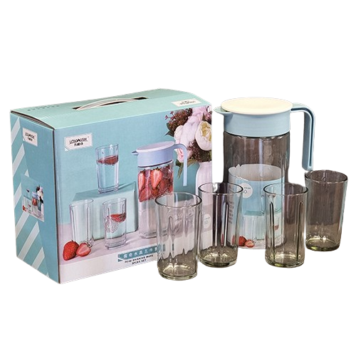 Набір для соку 5 предметів (глечик-1000мл + 4 склянки-200мл) 9043-01 S&T Житомир - изображение 1