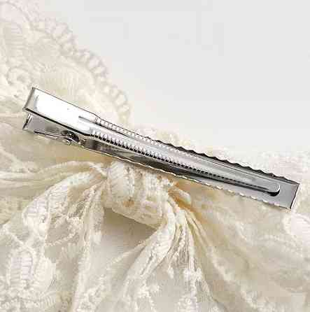 Заколка бантик з мережива для волосся, біла, 1 шт Київ