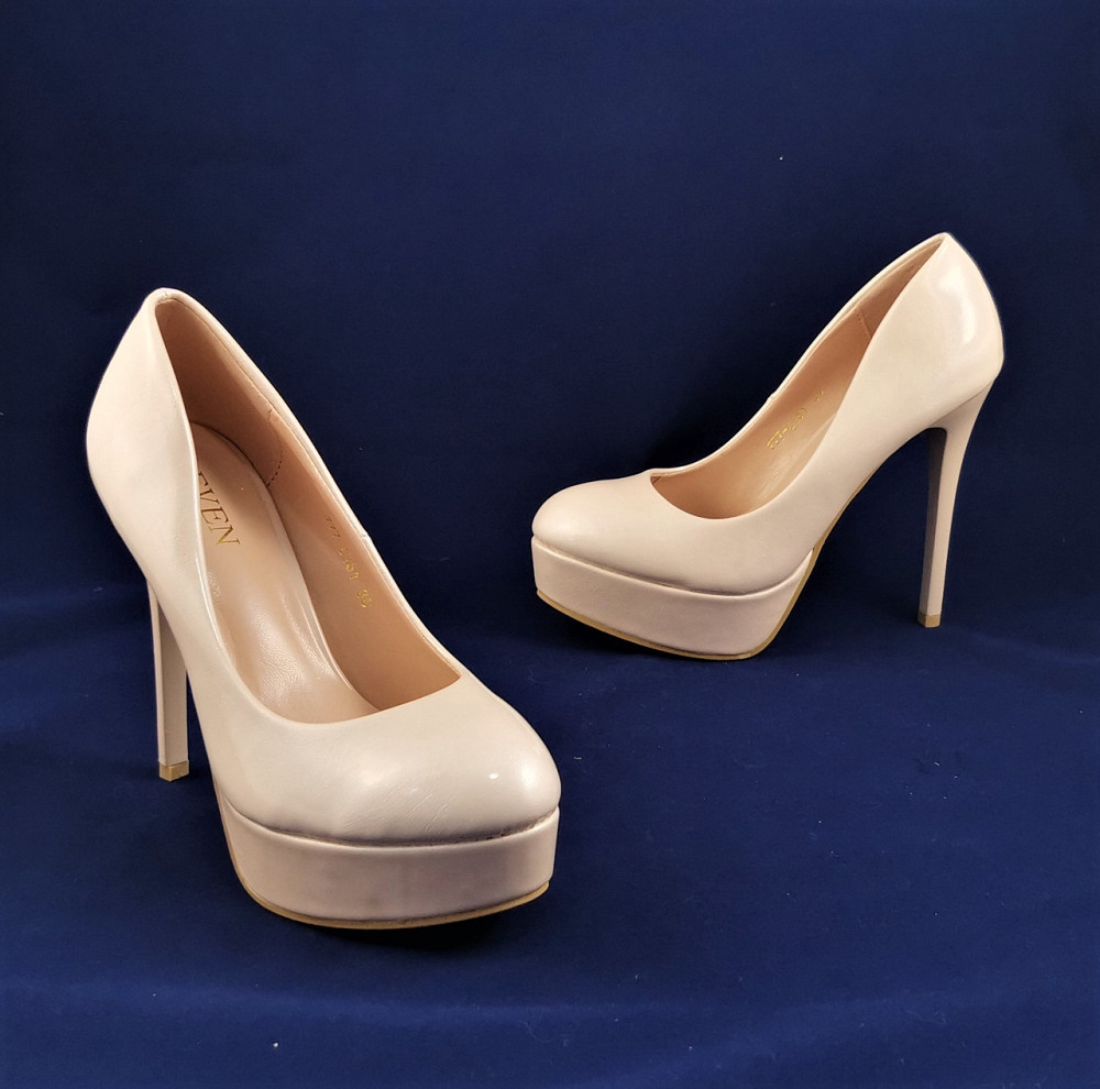 Жіночі Бежеві Туфлі на Каблуку Шпильке Лакові Модельні (розміри: 36,38,39,40) - 151 Дніпро - фото 6