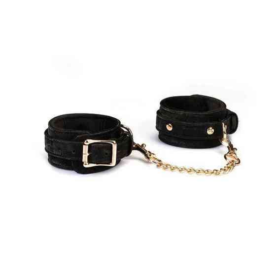 Наручники Liebe Seele Boudoir Amor Wrist Cuffs Black, з’єднувальний ланцюжок на карабінах Sex Aura Київ