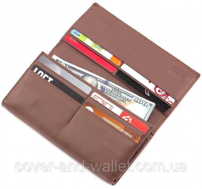 Пудровый кожаный кошелёк с отделом для визиток Marco Coverna 2060 Киев - изображение 9