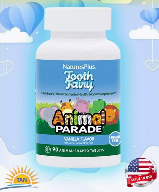 Пробіотики для дітей Nature's Plus Animal Parade Tooth Fairy Probiotic 90 таб Ваніль Київ - фото 2