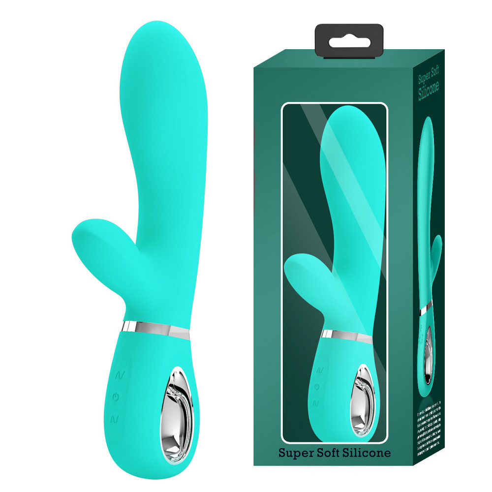 Вибратор с мягкой головкой и клиторальной стимуляцией Pretty Love - Thomas USB Green, BI-014621-3 Sex Aura Киев - изображение 1