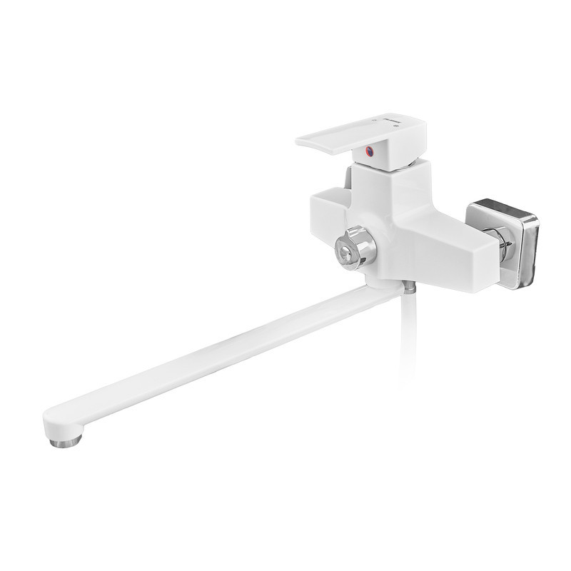 Змішувач для ванни Plamix Kubus-006 Euro Set White (з шлангом, лійкою та кронштейном) (PM0738)   ( 20560 ) Харків - фото 7