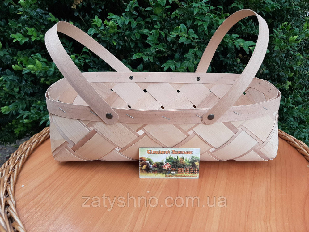 Корзина из шпона плетеная  с ручками Киев - изображение 2