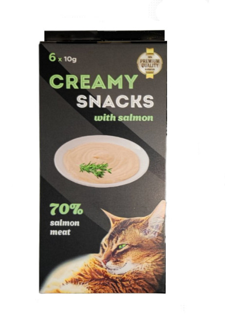 Лакомство Creamy Snacks (Креми Снекс) для кошек, крем со вкусом лосося (в стиках), 6 х 10 г Винница - изображение 1