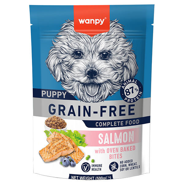 Wanpy Puppy Grain Free Salmon ВАНПІ ЛОСОСЬ ДЛЯ ЦУЦЕНЯТ сухий беззерновий корм Київ - фото 1