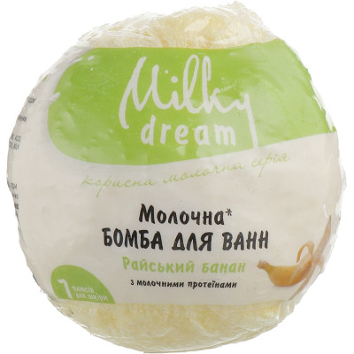 Бомбочка для ванны Milky Dream Молочная Райский банан с молочными протеинами 100 г (4820205300783) Винница - изображение 1