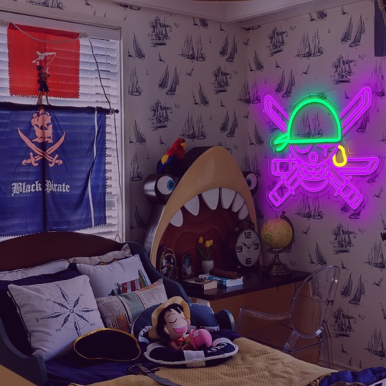 Неоновый знак PILOYINDE Аниме 35×31 см, LED неоновая лампа на стену, USB, декор спальни, комнаты, вечеринки, подарок Киев
