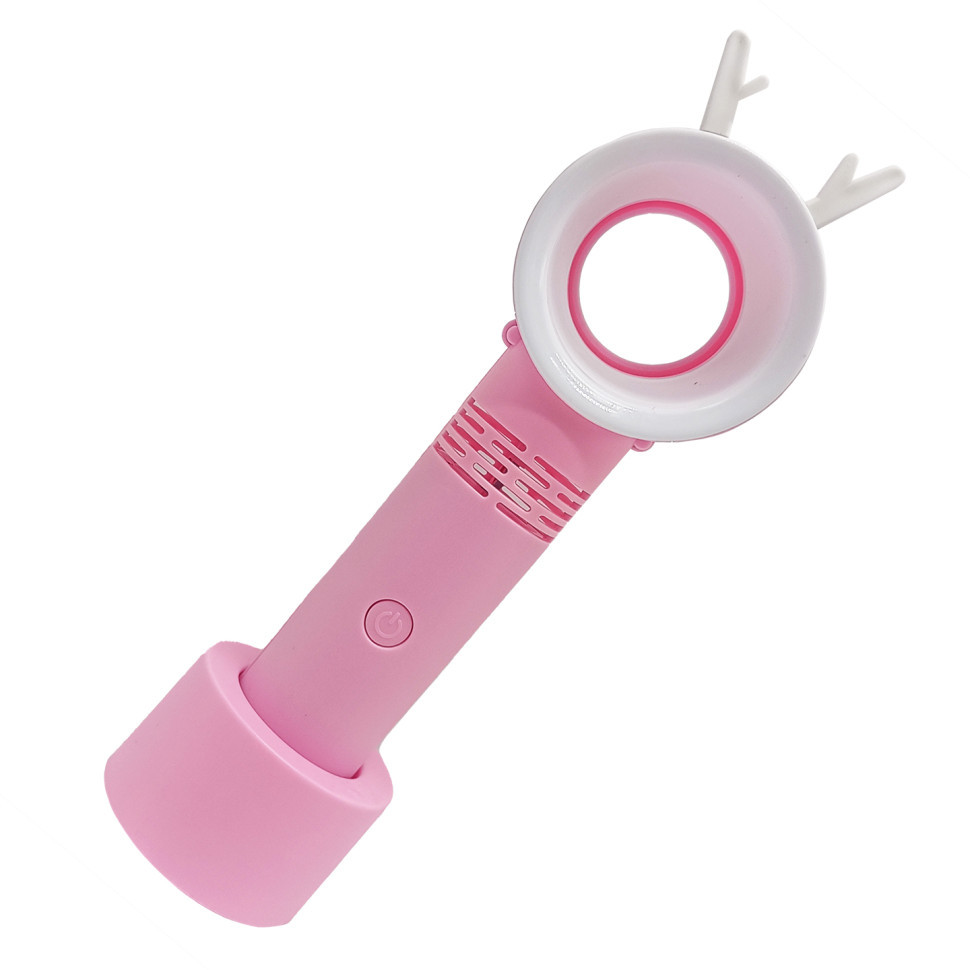 Вентилятор ручний портативний 301AB, з підставкою Рожевий Вінниця - фото 1