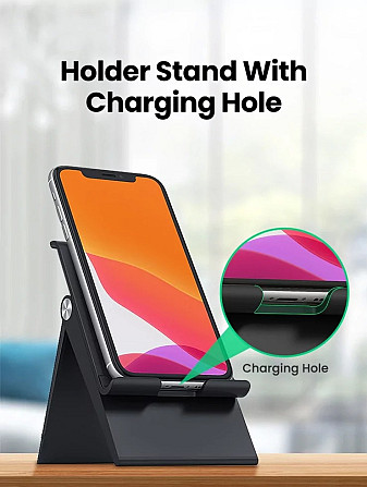 Настільна підставка Ugreen 80903 LP247 Multi-Angle Phone Stand Height Adjustable LP247 (Чорна) Миколаїв - фото 3