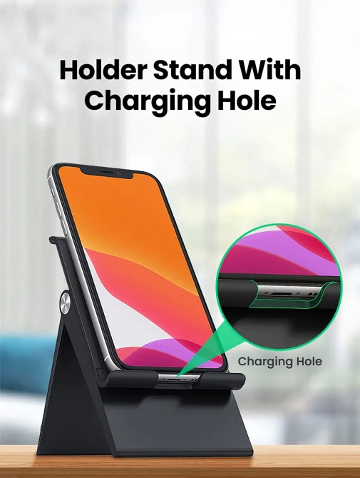 Настільна підставка Ugreen 80903 LP247 Multi-Angle Phone Stand Height Adjustable LP247 (Чорна) Николаев - изображение 3