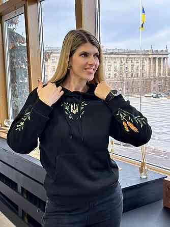 Утеплений худі з патріотичним принтом "Grass" оптом | Батал Київ