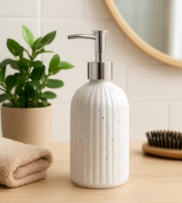 Диспенсер скляний матовий для рідкого мила White 440 мл Вінниця - фото 1