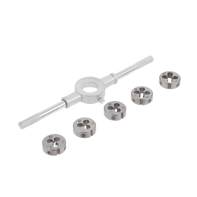 Нибор плашек с держателем, 6 ед., M4, M5, M6, M8, M10 INTERTOOL SD-8019 Киев - изображение 1