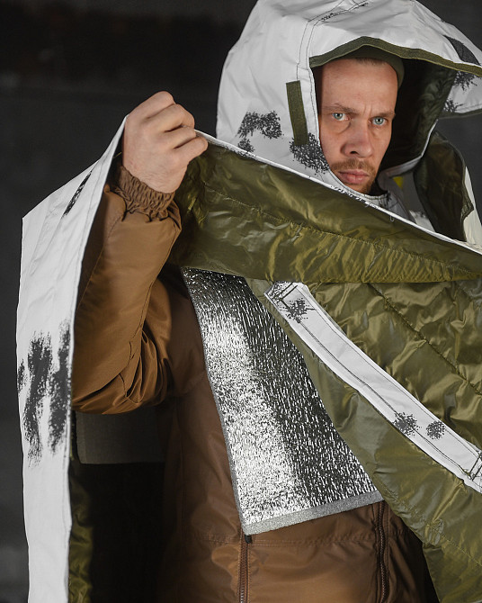 Білий пончо антитепловізор зима захист від тепловізора Одеса - фото 4