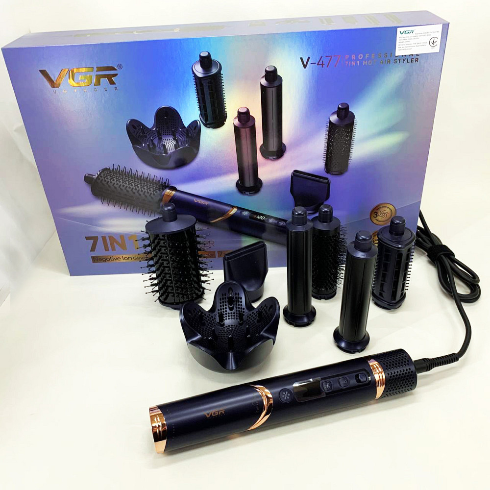 Хороший фен для випрямлення волосся VGR 7 в 1 V-477, Універсальна щітка-фен для волосся YP-39 Львів - фото 8