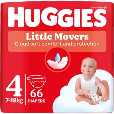 Подгузники Huggies Little Movers Mega 4 (7-18) кг 66 шт (5029053548777) Винница