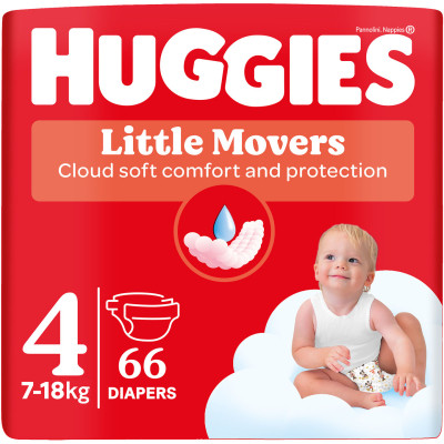 Підгузки Huggies Little Movers Mega 4 (7-18) кг 66 шт (5029053548777) Вінниця - фото 1