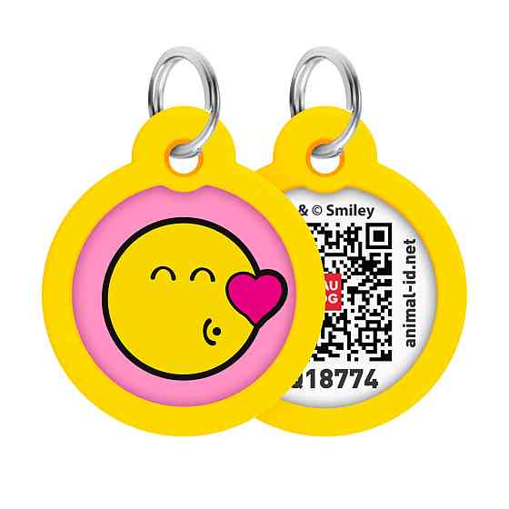 Адресник для собак и кошек металлический WAUDOG Smart ID с QR паспортом, рисунок 