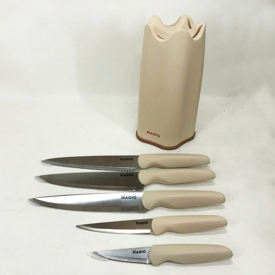Товари для кухні ножі Magio, Якісний набір ножів з підставкою, Ножі кухонні професійні EF-41 Львів - фото 7