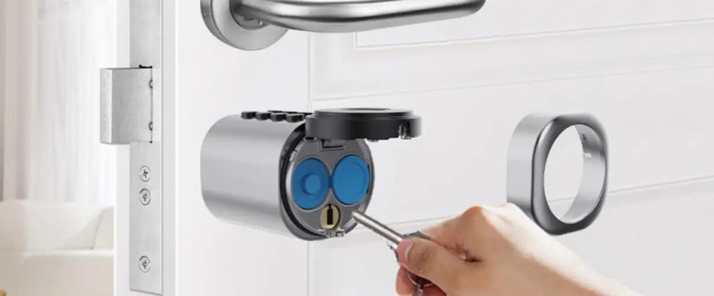 Умный дверной биометрический замок (цилиндр) SEVEN LOCK SL-7774BF black (35-90 мм) Киев - изображение 8