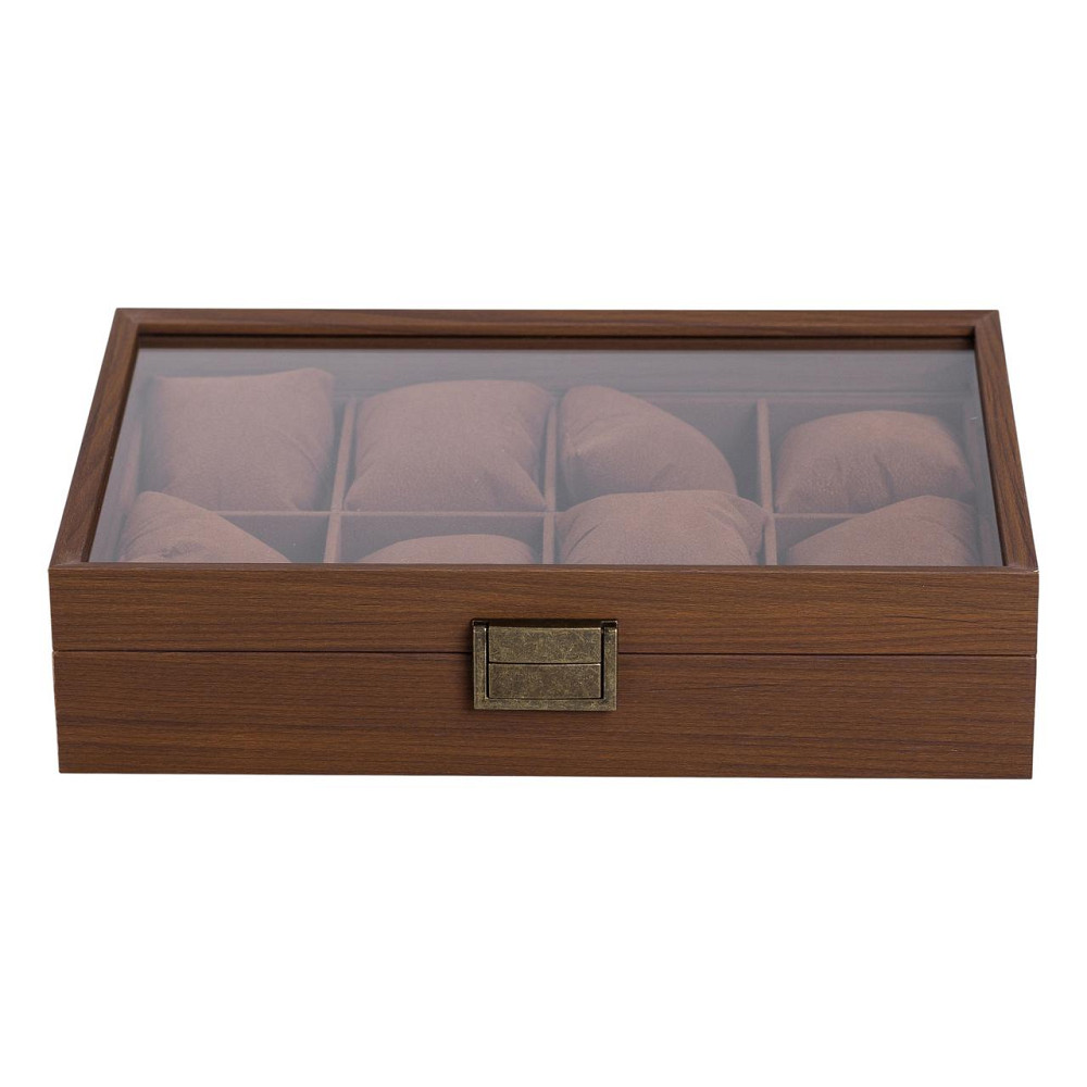 Скринька для годинників 31×21×8.7 см дерев'яна на 8 відсіків коричнева HP-5-12 Коломия - фото 7