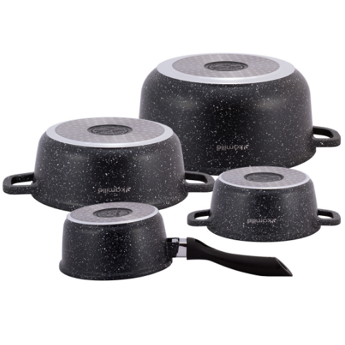 Набір каструль 9 предметів (ківш d16см-1,5л/каструлі d16см-1,25л/20см-2,3л/24см-4,5л+прихватки) 4429 KAMILLE Житомир - фото 7