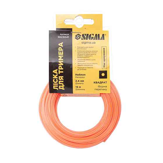 Волосінь для тримера армований квадрат Ø 2.4 мм 15 м SIGMA (5623041) Київ