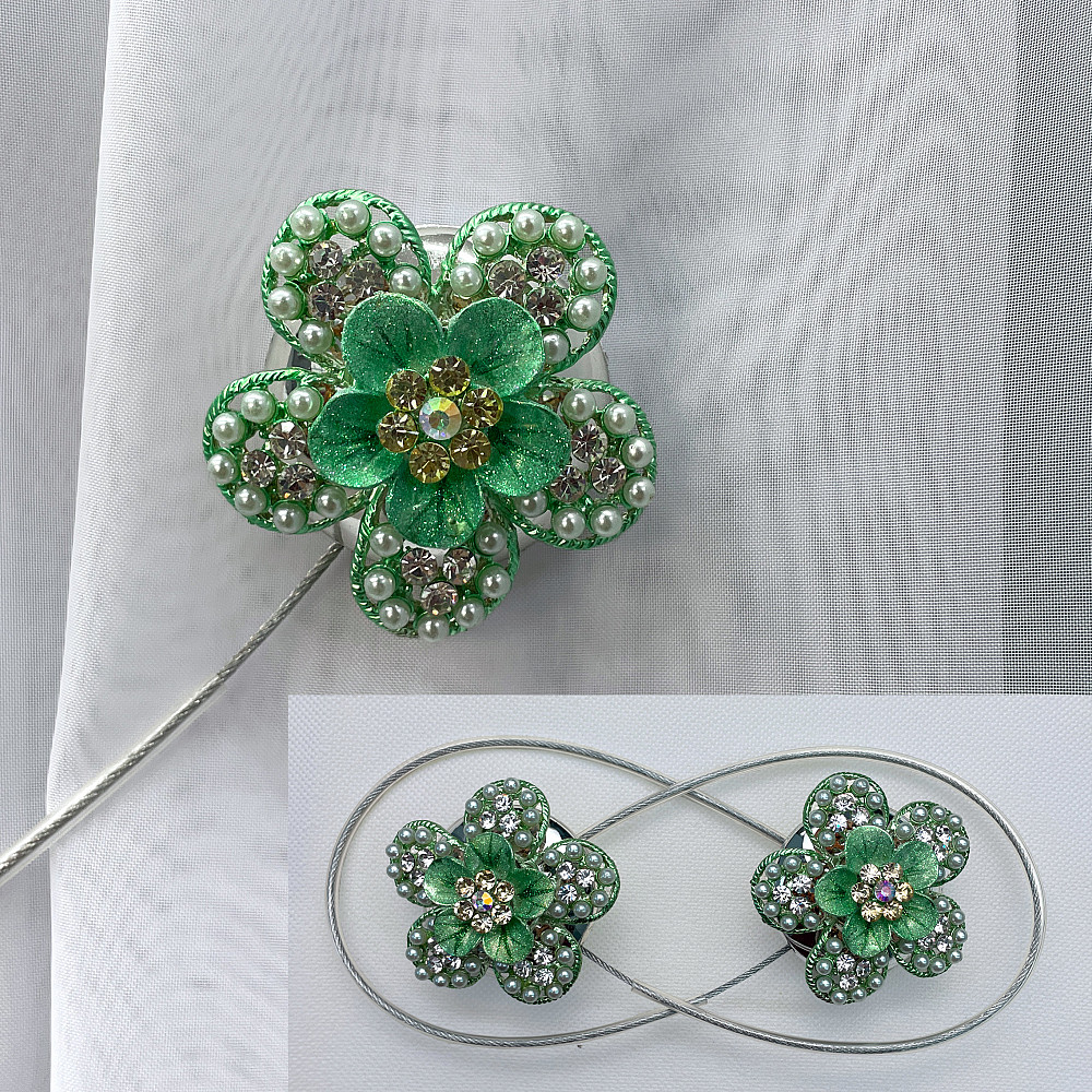 Магніти для штор та гардин "Flowers" набір 2 шт М'ятний (81-190) Київ - фото 1