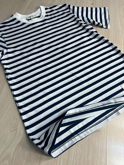 Футболка жіноча Pepper&mint CB24-53 в смужку з нашивкою темно синя, темно-синій, M Київ - фото 8