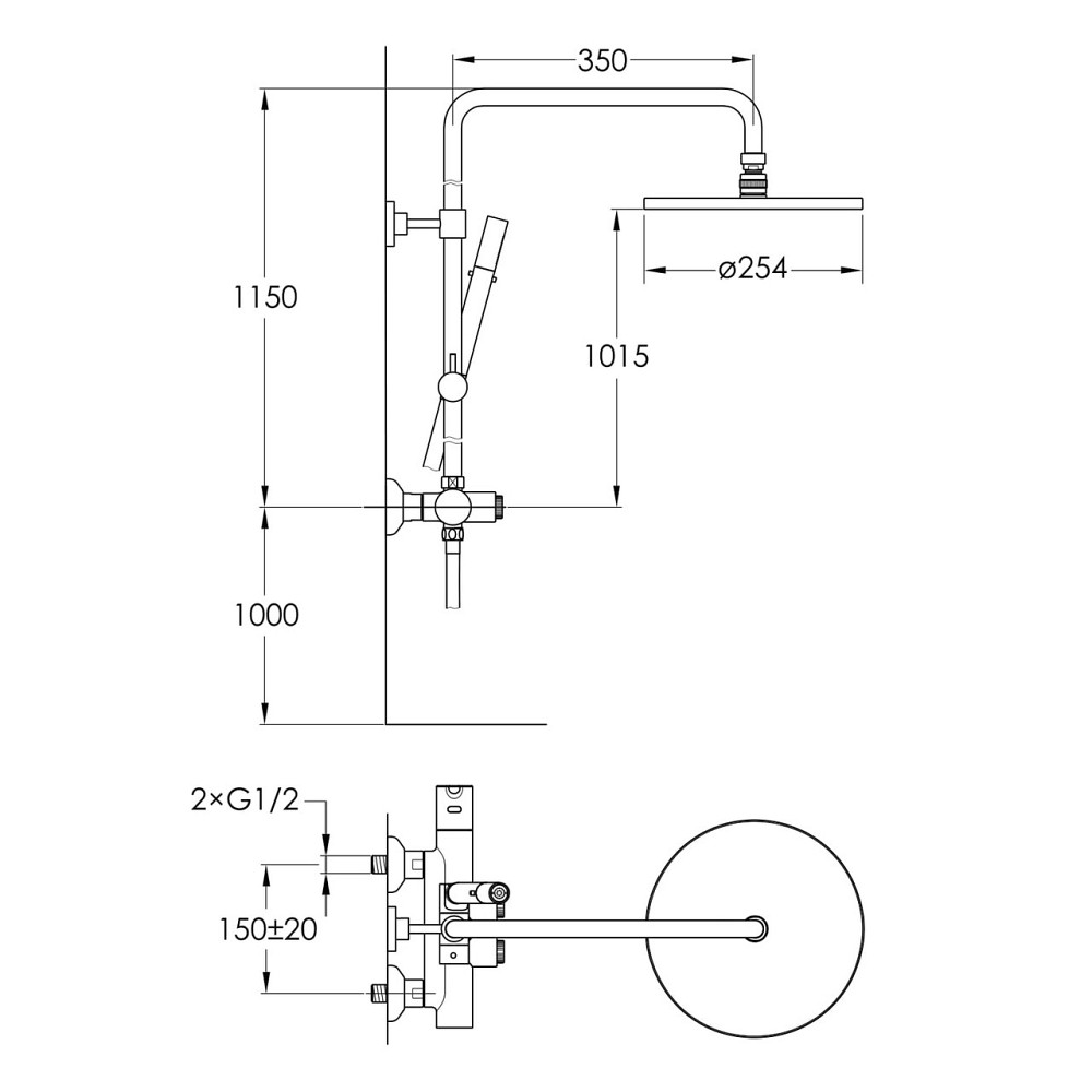 Душова система з термостатом Imprese Smart Click хром ZMK101901211 Київ - фото 2