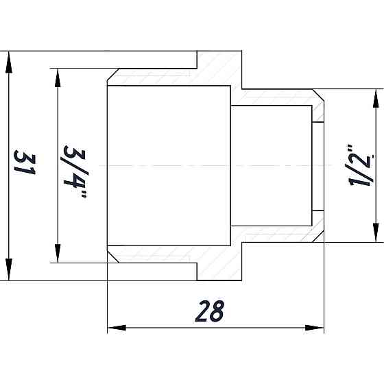 Ніпель редукційний 3/4″х1/2″ЗЗ нікельований під прокладку NN432G OPTIMUM Киев