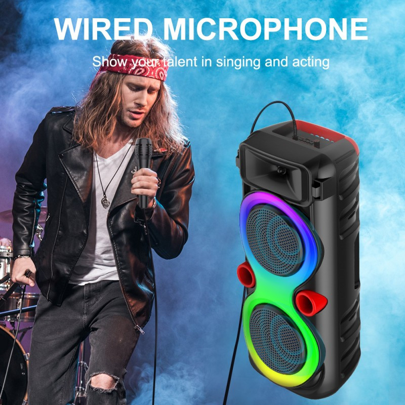 Портативна Bluetooth колонка ZQS8275 40Вт з мікрофоном і пультом ДК, FM/USB/TF, LED підсвітка Одеса - фото 3