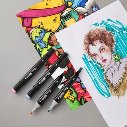 Набор двухсторонних маркеров, Sketch Marker, 24 цветов,в сумке Киев - изображение 8
