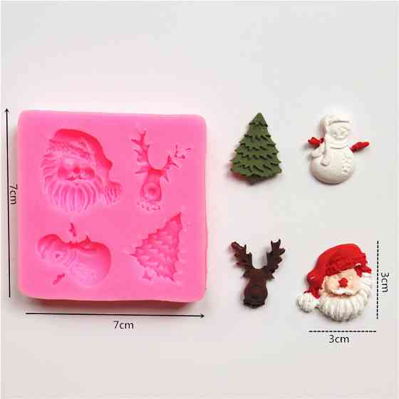 Молд силиконовый новогодний 70 на 70 мм розовый Киев