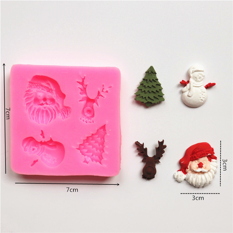 Молд силиконовый новогодний 70 на 70 мм розовый Киев - изображение 2