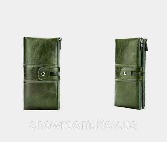 Женский кожаный зеленый кошелек Leather Collection (8560) Киев